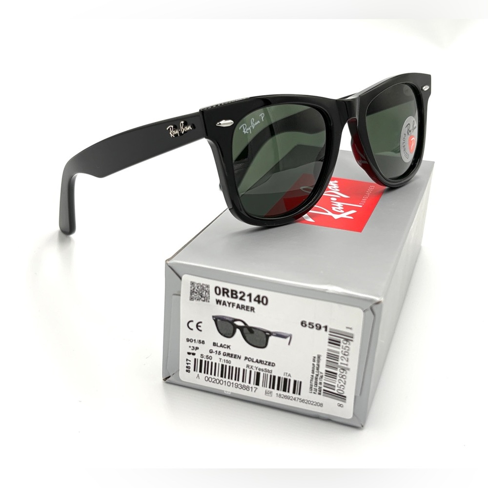 Ray-Ban Black Polarized RB2140 901A/58 Sunglasses polarized lens 50mm
